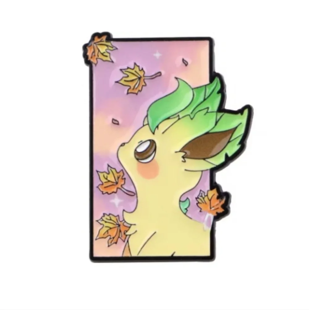 Pokemon Leafeon Enamel Pin - Green and Yellow